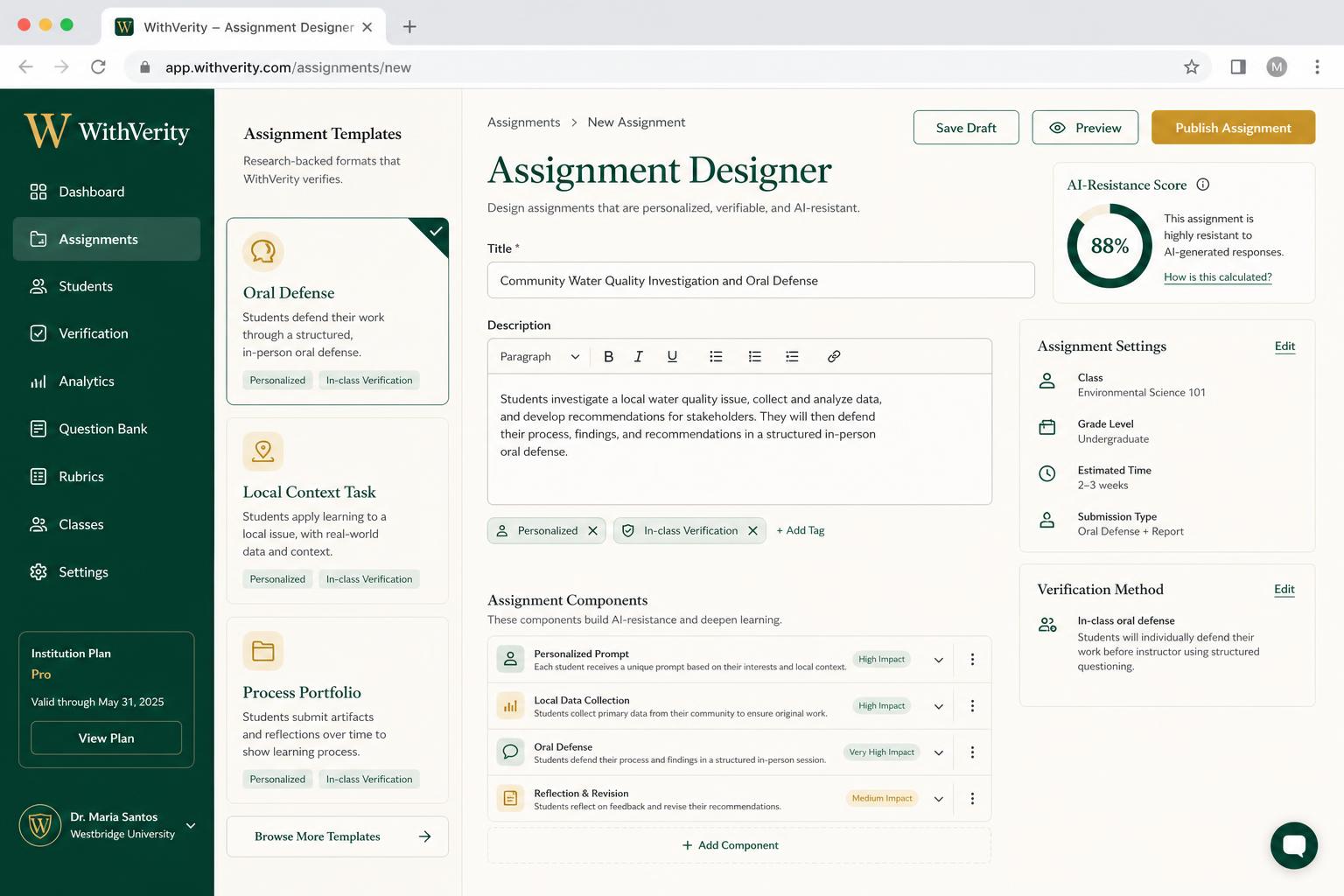 Assignment Designer interface preview